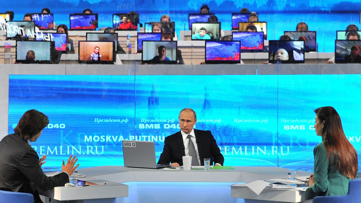 RUSSIA POLITICS PUTIN LIVE SESSION (Russian President Vladimir Putin holds Q&A live broadcast TV and radio session)