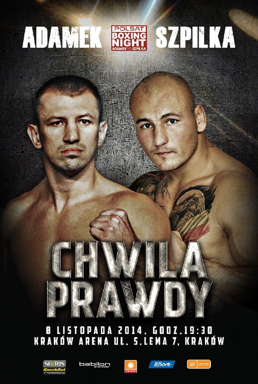 Plakat promujący walkę Tomasz Adamek - Artur Szpilka