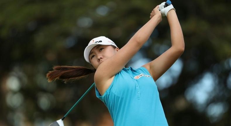 Kim In-Kyung rockets from equal 48th to a share of the lead in the second round of the Lotte Championship in Hawaii