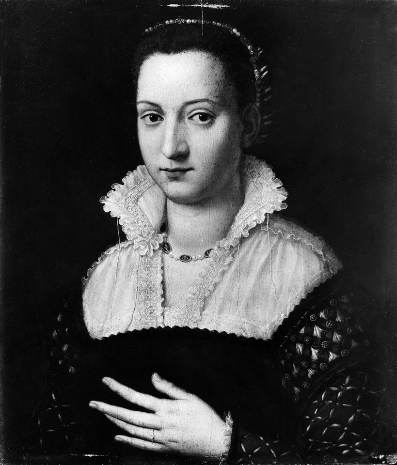 Portret Bianki Capello, II połowa XVI w.
Alessandro Allori zw. Bronzino (1535-1607), warsztat (?). Deska topolowa, olej, wym. 57,5x49 cm