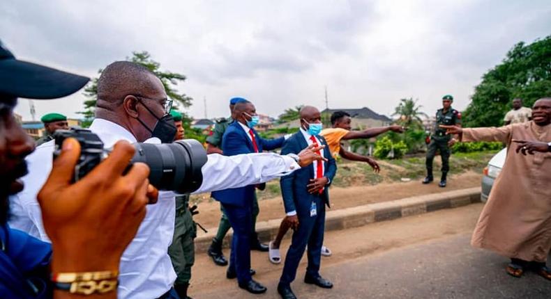 Gov Sanwo-Olu of Lagos arrests gang of robbers in Ojota on Monday, July 12, 2021 (Gboyega Akosile)