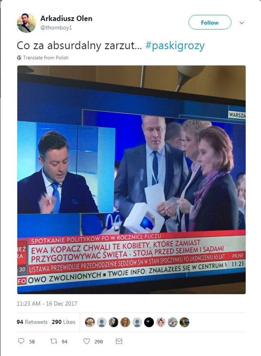 "Paskowy" w TVP Info znowu zaszalał