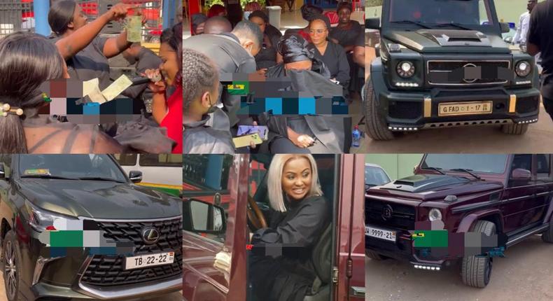 Flashy cars, cash, tears and more as Fada Dickson, Tracey Boakye and others console Afia Schwarzenegger 