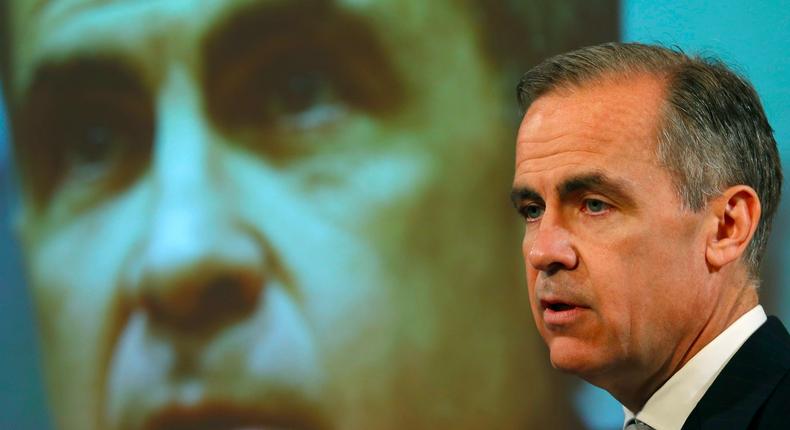 Mark Carney, Governor of the Bank of England, speaks during a question and answer session with Reuters Global Editor Alessandra Galloni at a Reuters Newsmaker event in London, Britain April 7, 2017