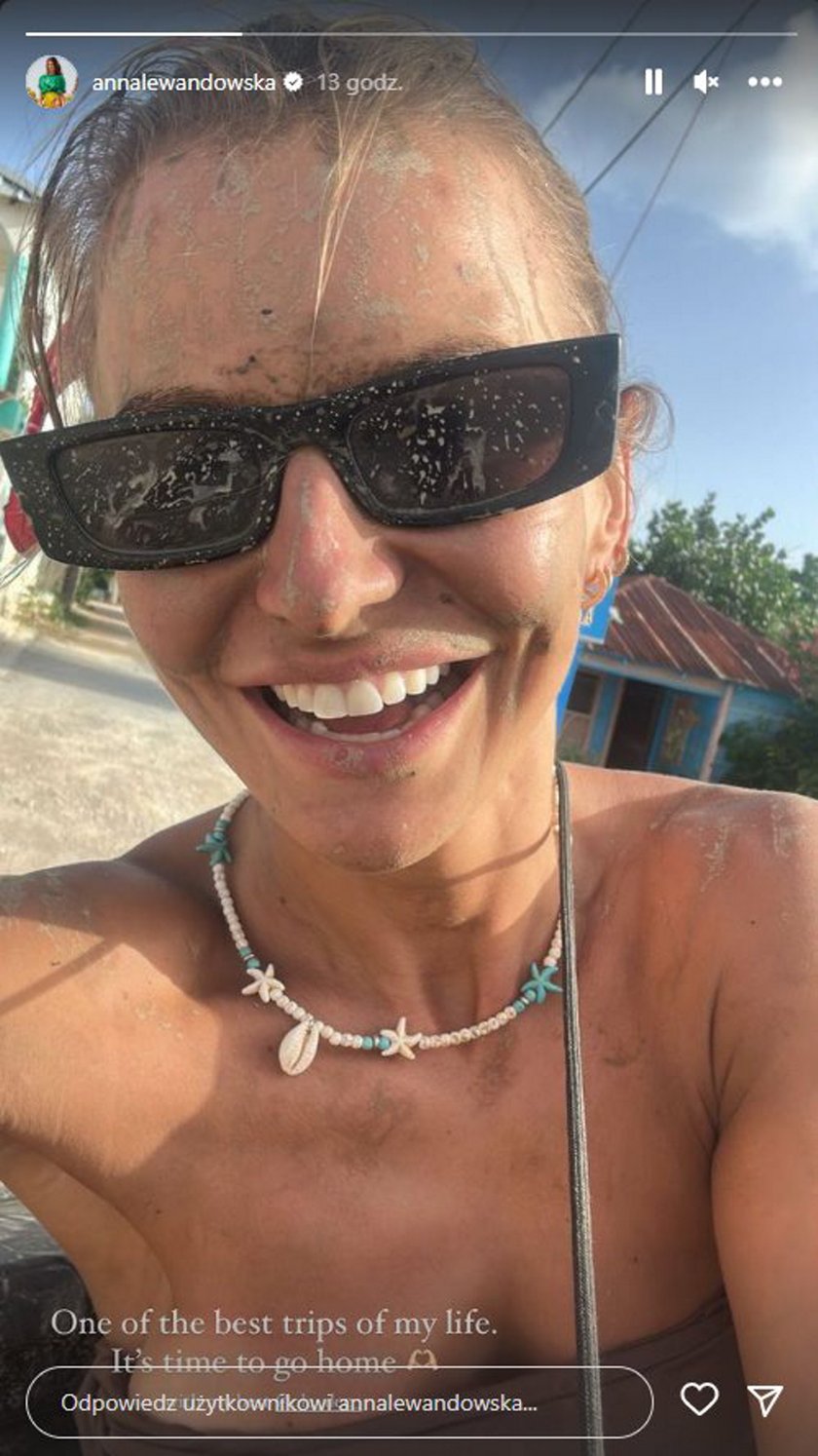 Brudna, ale szczęśliwa Anna Lewandowska. 