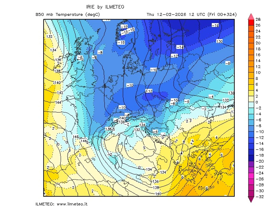 Pad temperatura u drugoj dekadi februara