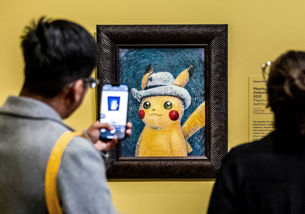 Pokemony na obrazach Van Gogha w muzeum w Amsterdamie