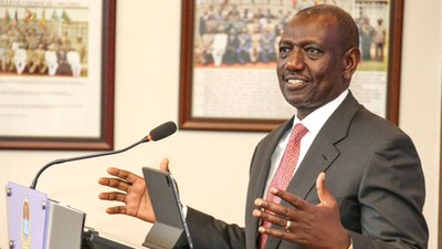 President William Ruto speaking at the National Defence College in Karen, Nairobi on May 25, 2023
