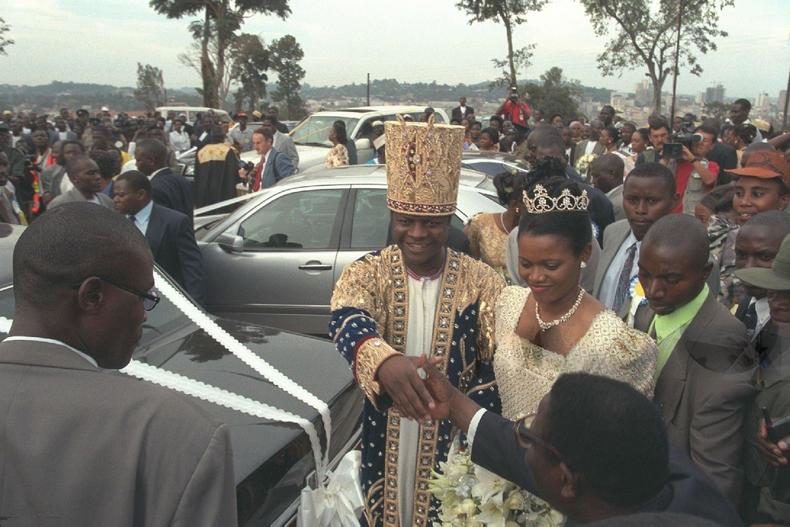 Kabaka Mutebi and his bride after the wedding