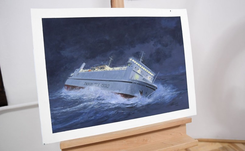 Obraz Grzegorza Nawrockiego pt. "Prom Heweliusz”