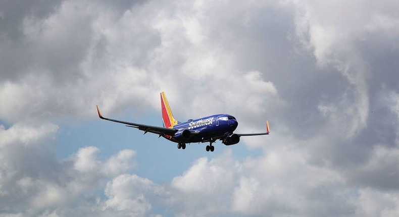 The Southwest Airlines plane (not pictured) had been due to land in Tampa.Joe Raedle/Getty Images