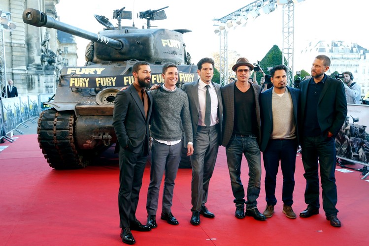 Shia Labeouf, Logan Lerman, Jon Bernthal, Brad Pitt, Michael Pena i reżyser David Ayer