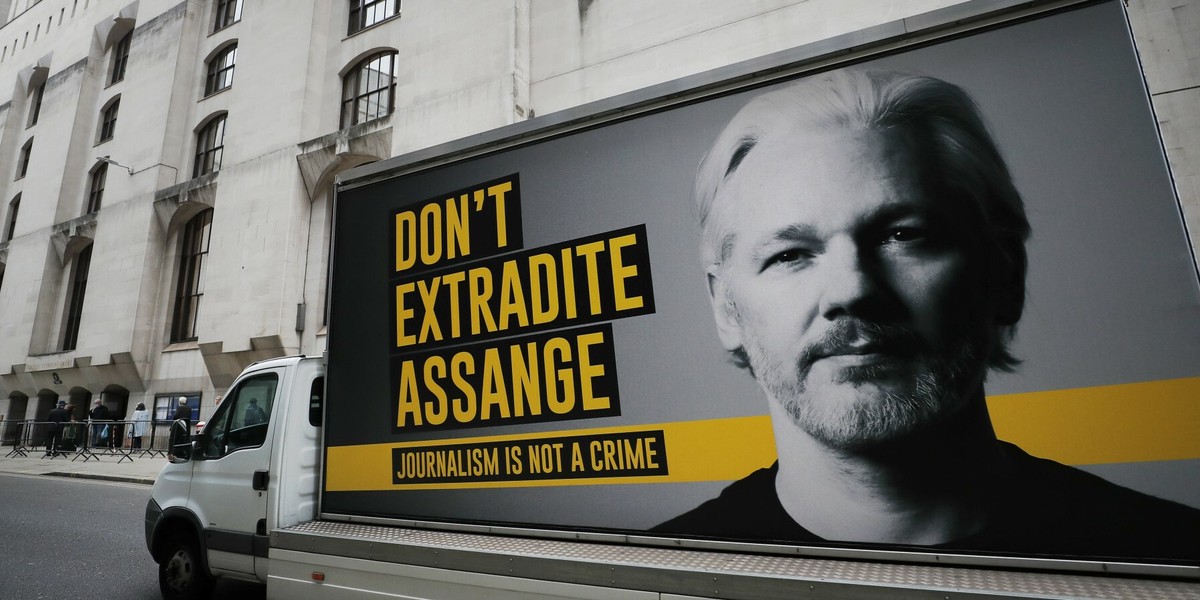 W Wielkiej Brytanii od kilku lat trwają liczne protesty, aby nie zgadzać się na ekstradycję Assange'a (zdjęcie z 2020 r.)