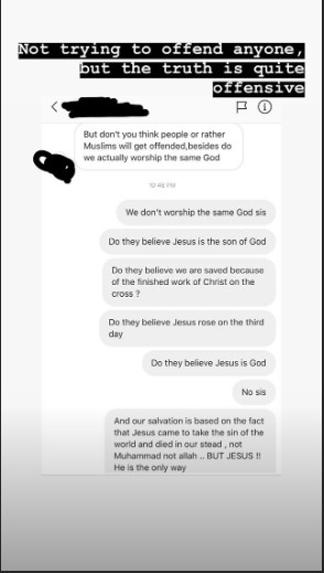Maraji's posts on Christianity, Jesus, Islam and Heaven. (Instagram/_Maraji)