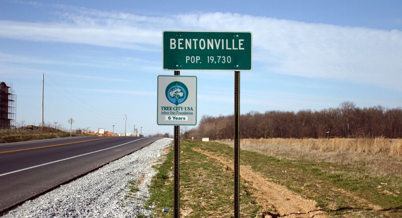 Bentonville, Arkansas, the birthplace of Walmart.Gilles Mingasson /Getty Images