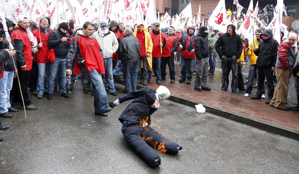 KATOWICE MANIFESTACJA GÓRNICZYCH ZWIĄZKÓW ZAWODOWYCH