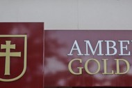 Logo Amber Gold bordowe