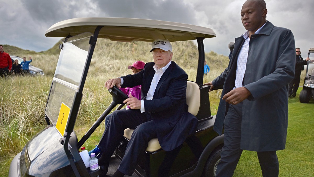 Donald Trump Visits His Golf Course in Aberdeen