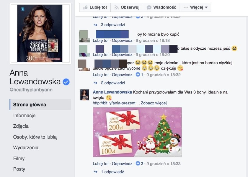 Fałszywe konta Anny Lewandowskiej na Facebooku