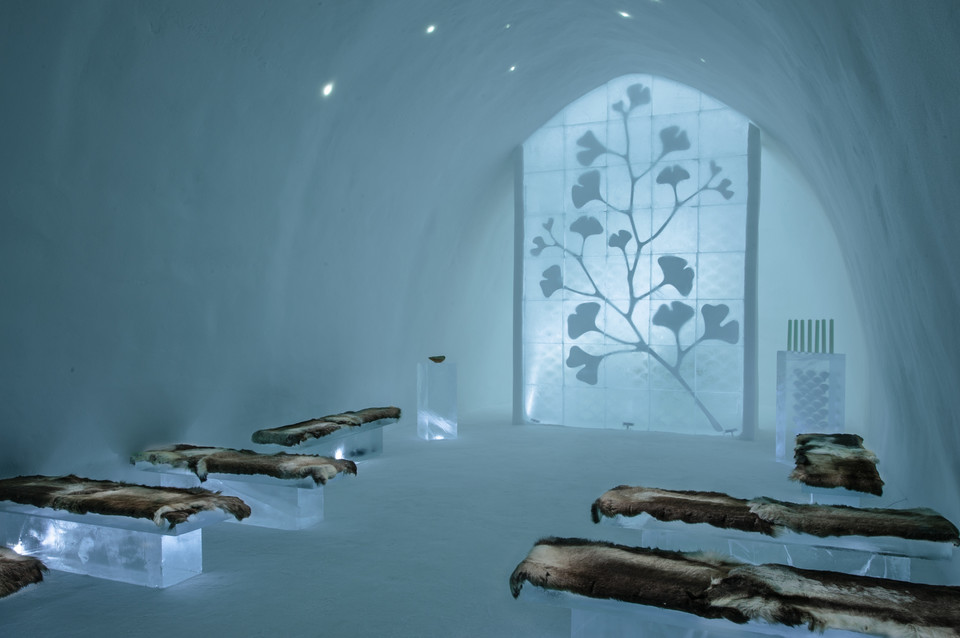 Lodowy hotel ICEHOTEL w Jukkasjärvi koło Kiruny (Szwecja)