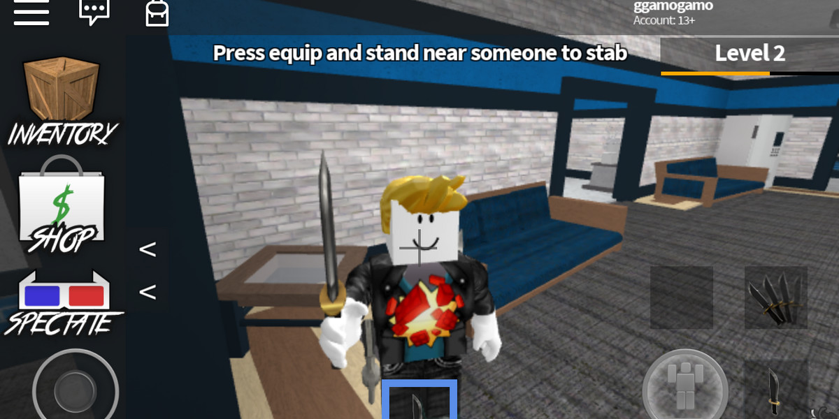 Some Roblox games, like "Murder Mystery 2," can get a little violent...