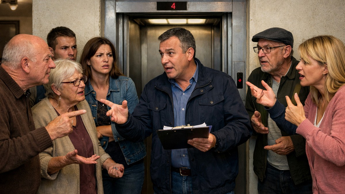 Upravnik i stanari, ilustracija