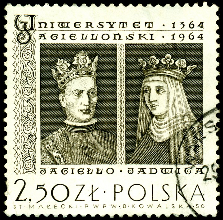 Król Jagiełło i królowa Jadwiga/ znaczek, ok. 1964 rok