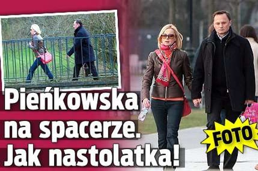 Pieńkowska na spacerze. Jak nastolatka! FOTO