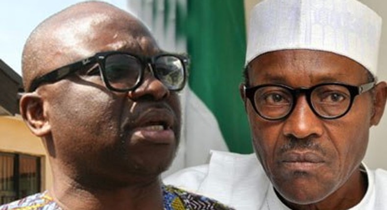 Governor of Ekiti State, Ayo Fayose and President Muhammadu Buhari