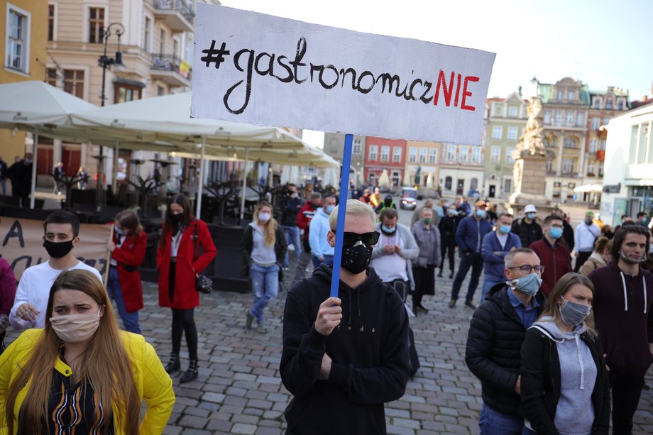 Demonstracja restauratorów w Poznaniu, 25 października