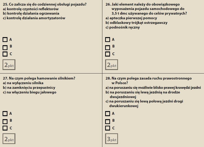 Egzamin teoretyczny na prawo jazdy - zestaw 6