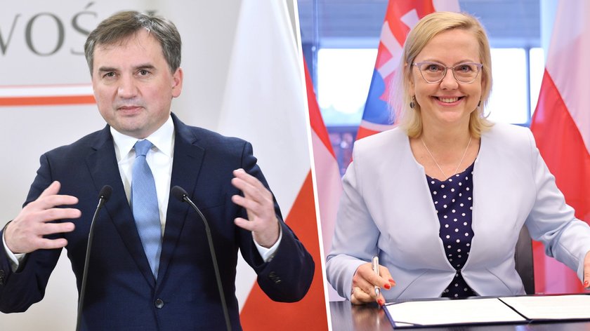 Minister sprawiedliwości Zbigniew Ziobro i minister klimatu Anna Moskwa. 