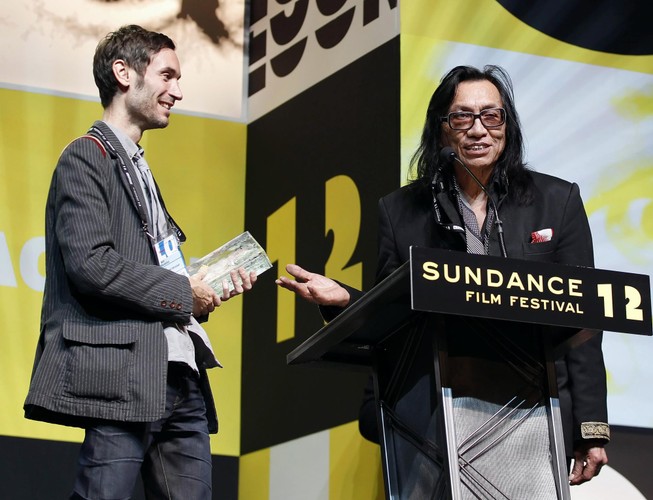 Malik Bendjelloul i Sixto Rodriguez na festiwalu w Sundance 2012
