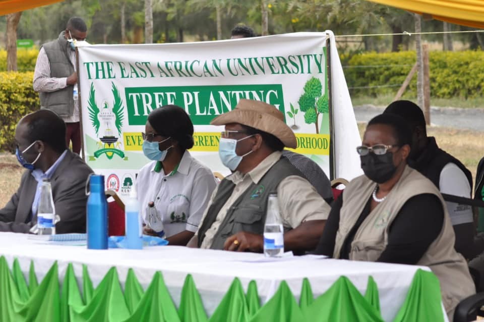 The Vice Chancellor for the East African University, Prof. Thomas Senaji said the event will build momentum for more collaborative engagements with the Ministry in the national tree planting campaign and30,000 seedlings will be planted within the institution. (COURTESY: Ministry of Environment)