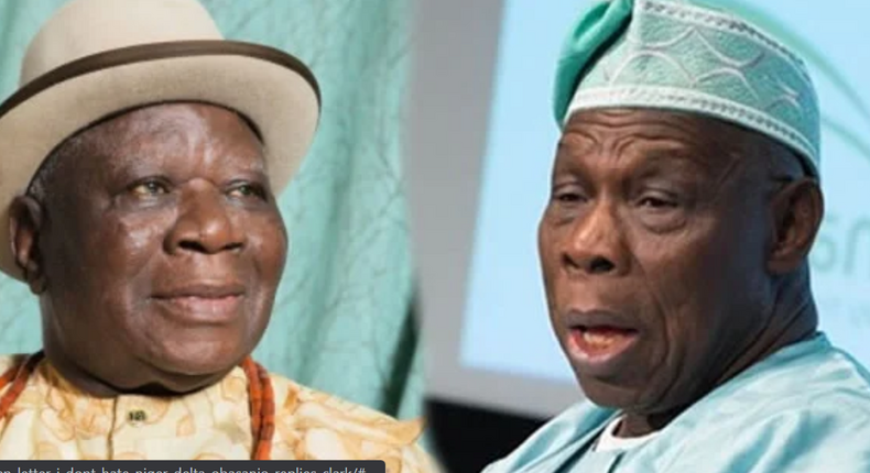 Obasanjo (Right) and Clark (Punch newspaper)