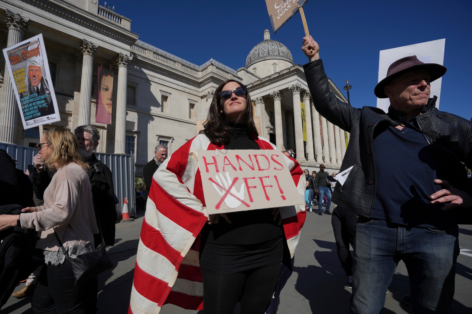 Protest proti Trumpovi v Londýne. 