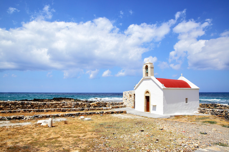 Hersonissos, Kreta, Grecja. Tradycyjny kościół