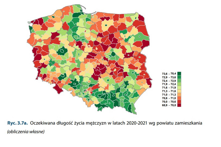 Oczekiwana długość życia mężczyzn