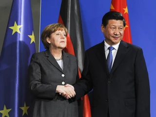 Kanclerz Niemiec Angela Merkel i prezydent Chin Xi Jinping