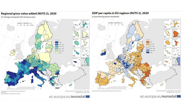 WDB, PKB per capita - regiony