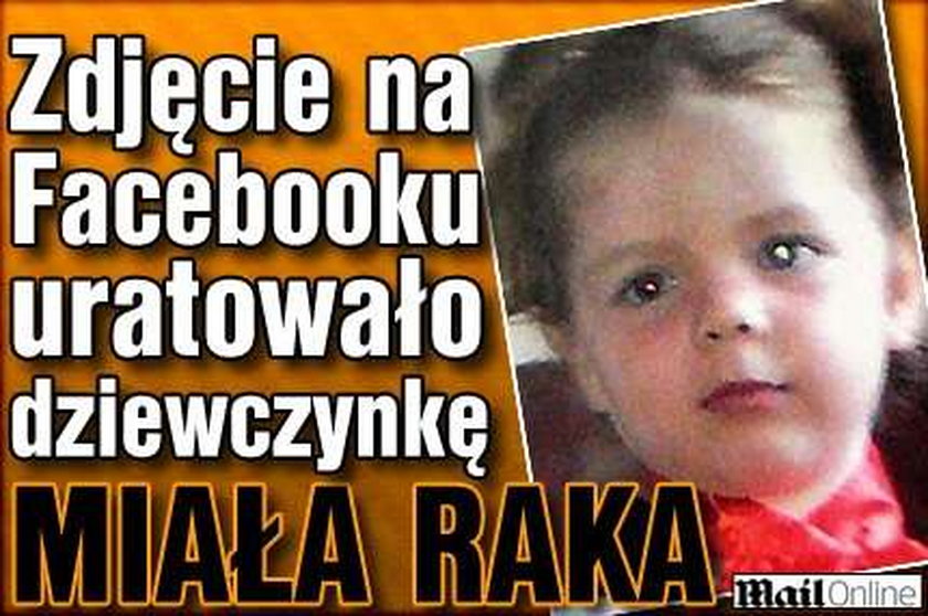 Zdjęcie na Facebooku uratowało dziewczynkę. Miała raka