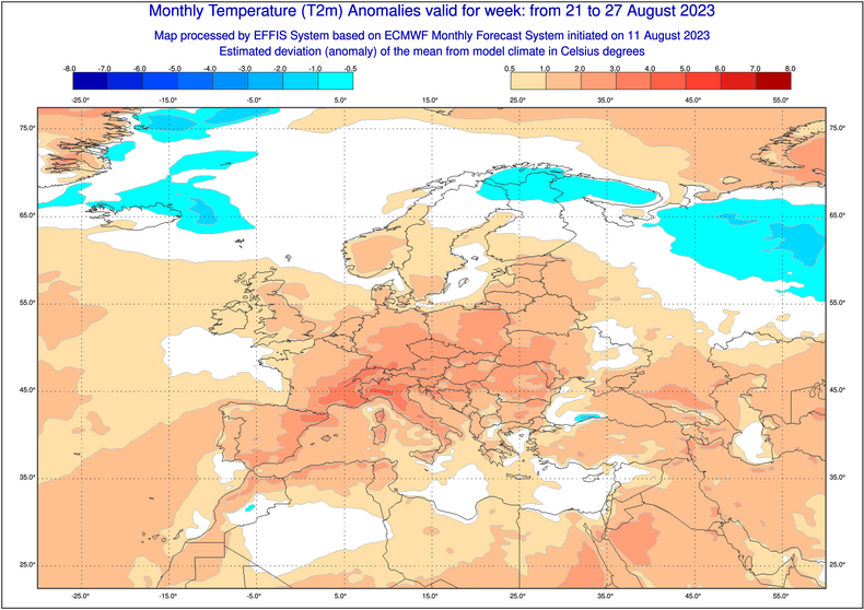 Zapowiada się bardzo ciepła druga połowa sierpnia w Europie
