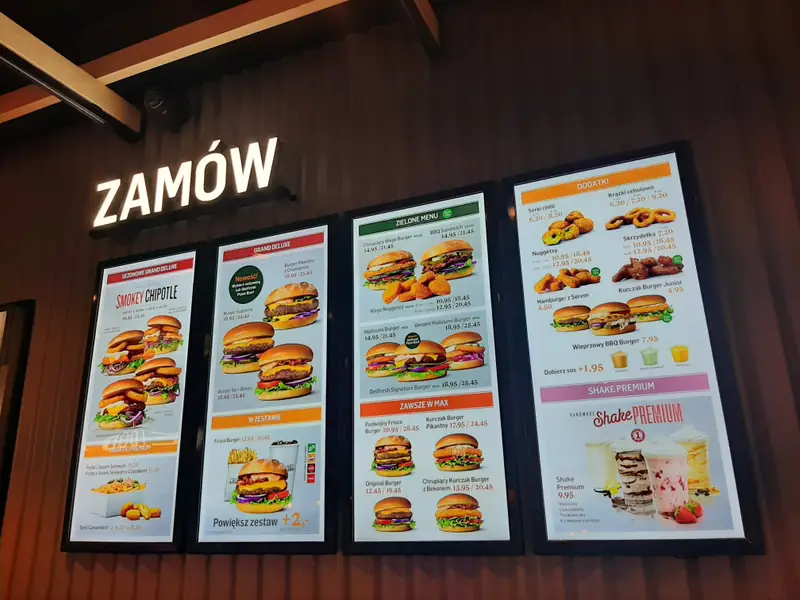 Menu MAX Premium Burgers zadowoli każdego