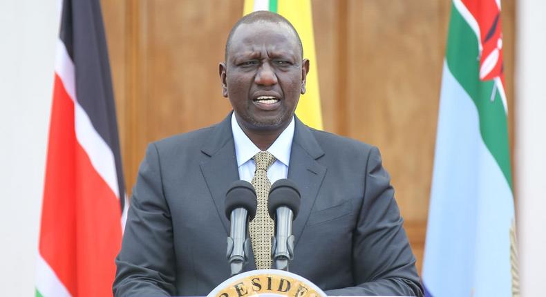 President William Ruto making an address at State House on September 27, 2022