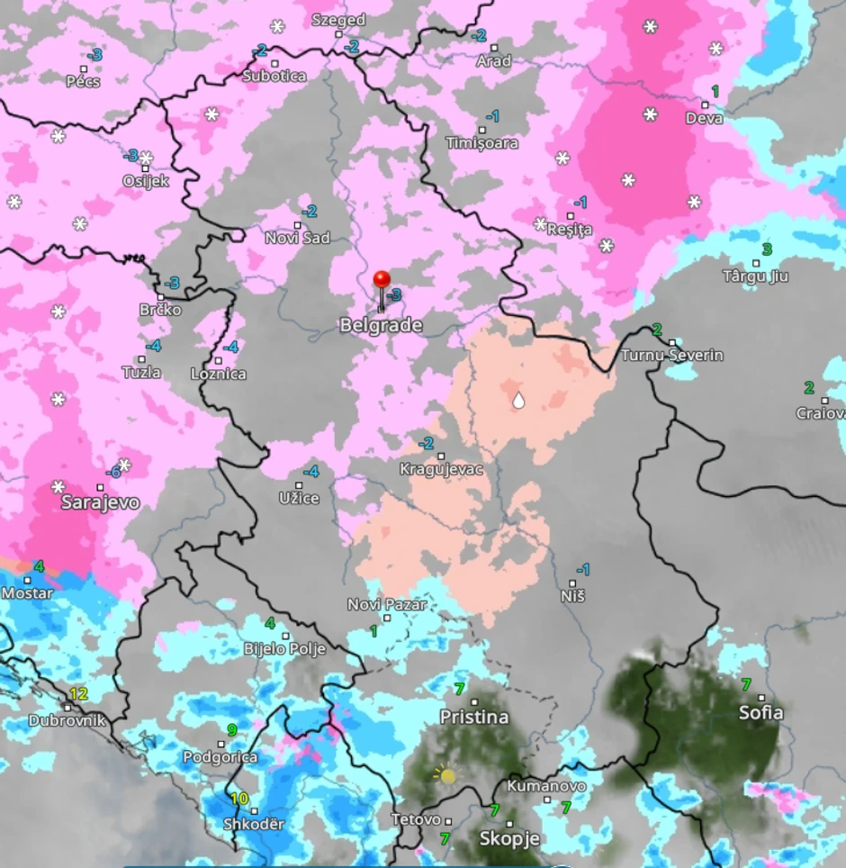 Vremenski radar za Božić u 9 sati ujutru
