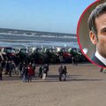 Setka traktorów na plaży. Strajk rolników przed rezydencją Macrona