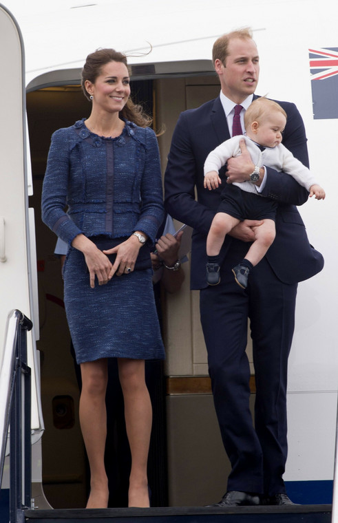 Kate Middleton, książę William i książę George w Nowej Zelandii w 2014 r.