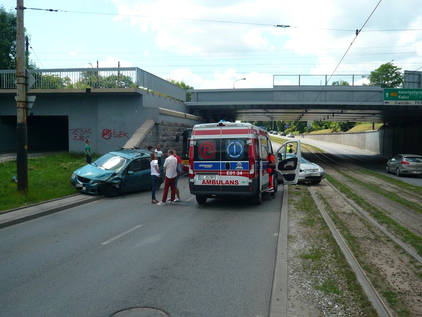 Wypadek na ul. Legionów w Łodzi