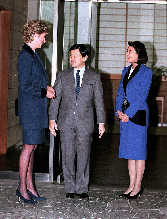 Cesarz Naruhito i cesarzowa Masako na spotkaniu z księżną Dianą w 1995 r.