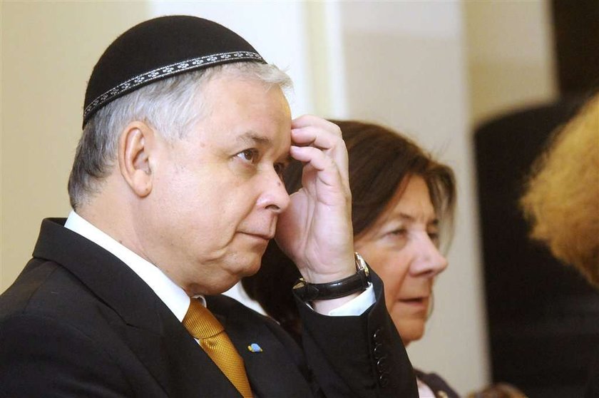 Lech KAczyński, synagoga, modlitwa